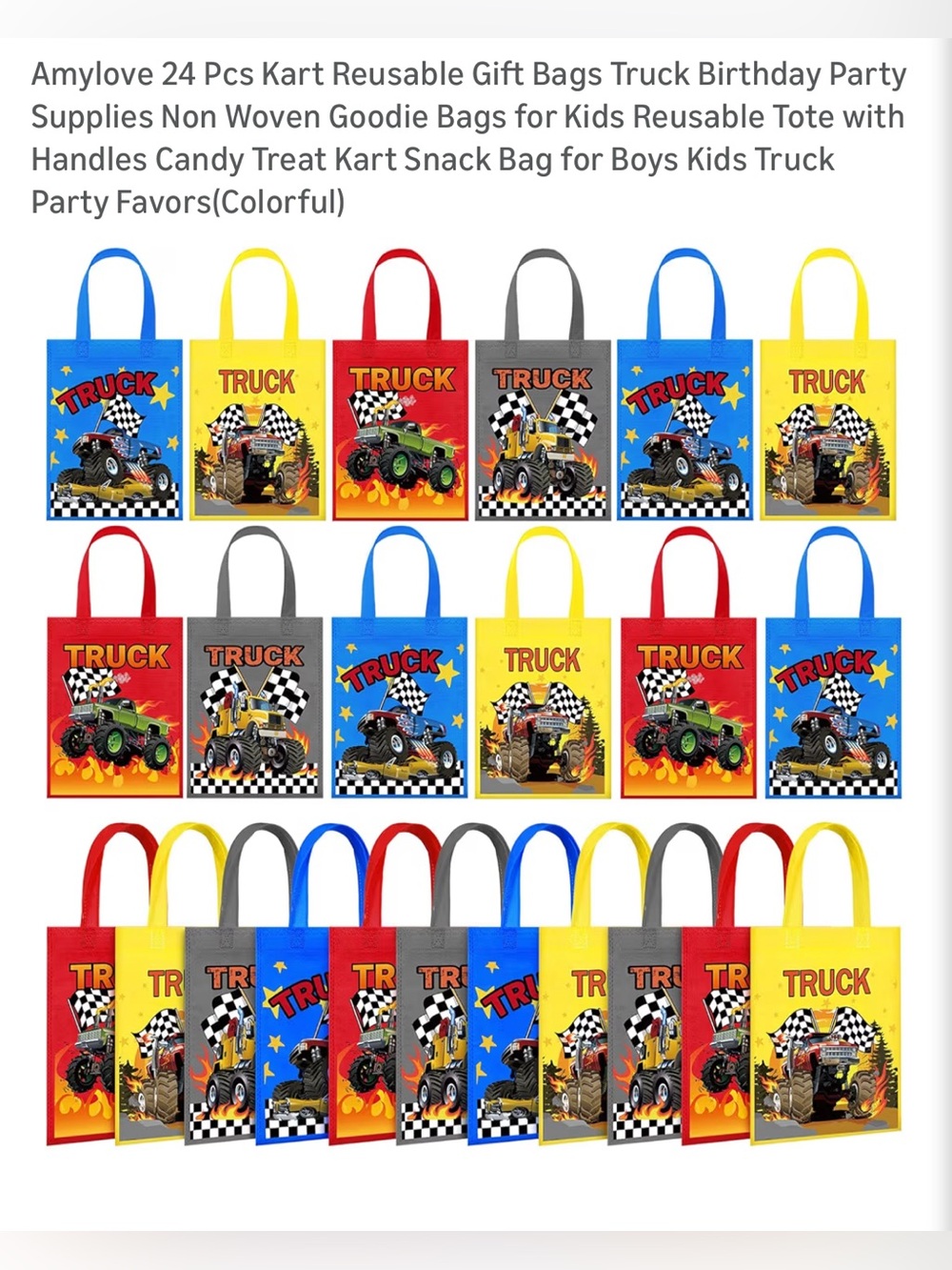 Monster Truck Gift/ Party Favor Bags 🏁